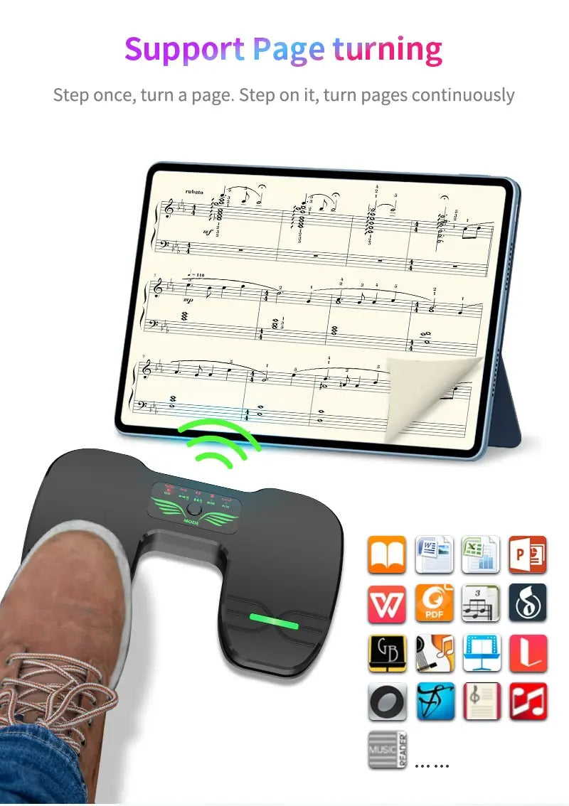 Pedală Bluetooth pentru întoarcerea paginii