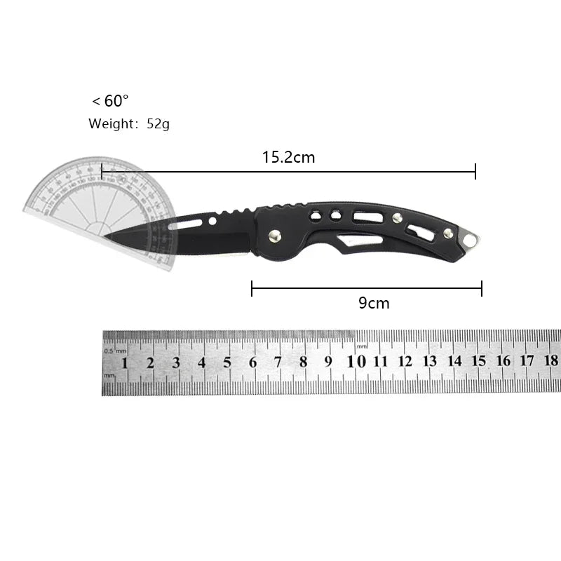 Stainless Steel Keychain Folding Knife Outdoor Carrying Knife Mirror Sharp Pocket Knife Fruit Knife Folding Knife Outdoor Tool 