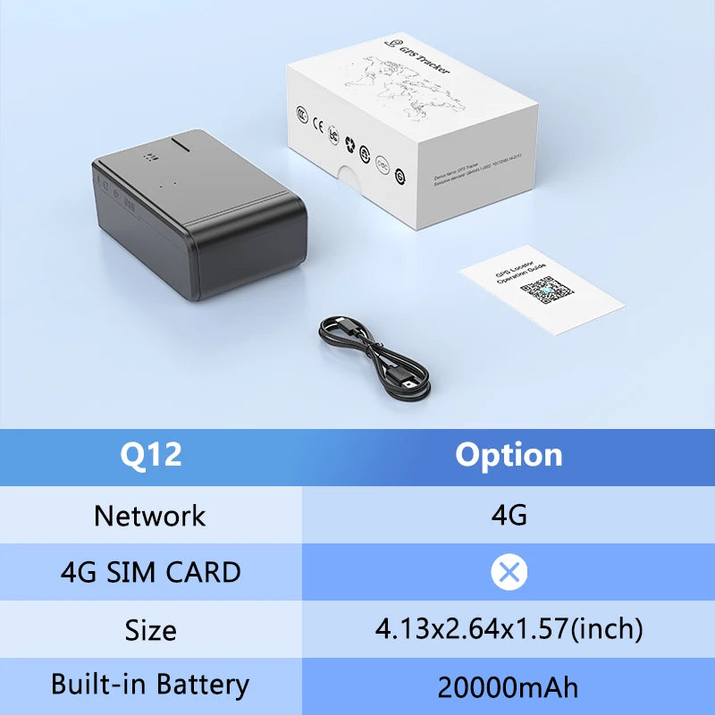 4G 20000/10000 mAh GPS Vehicle Tracker Vibration Geo-Fence Alarm Strong Magnet Long Standby Battery with Free APP