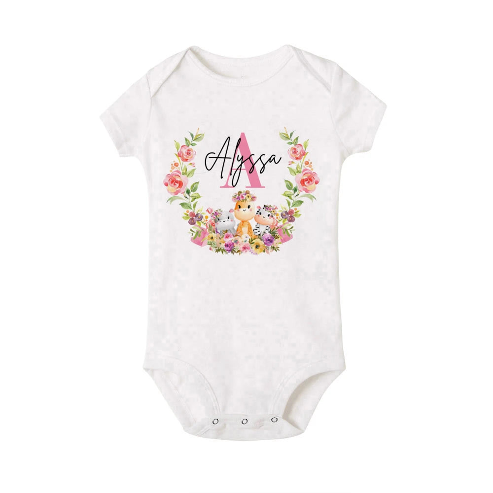 Personalizovaný květinový- počáteční baby bodýčko