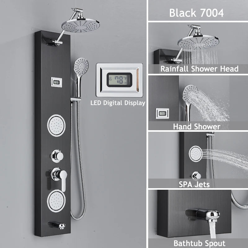 LED Shower Panel Massage Jet Shower System