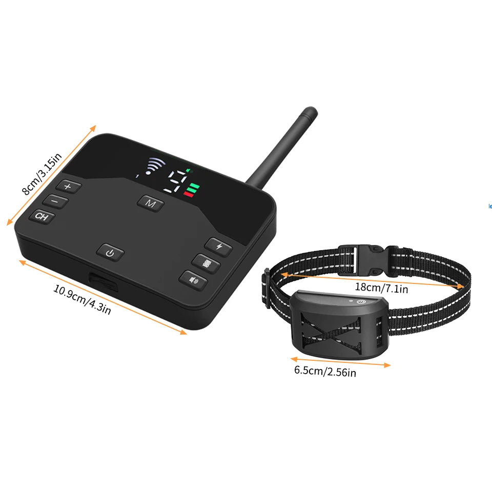2-in-1 Wireless Dog Fence & Training Collar with Remote Control