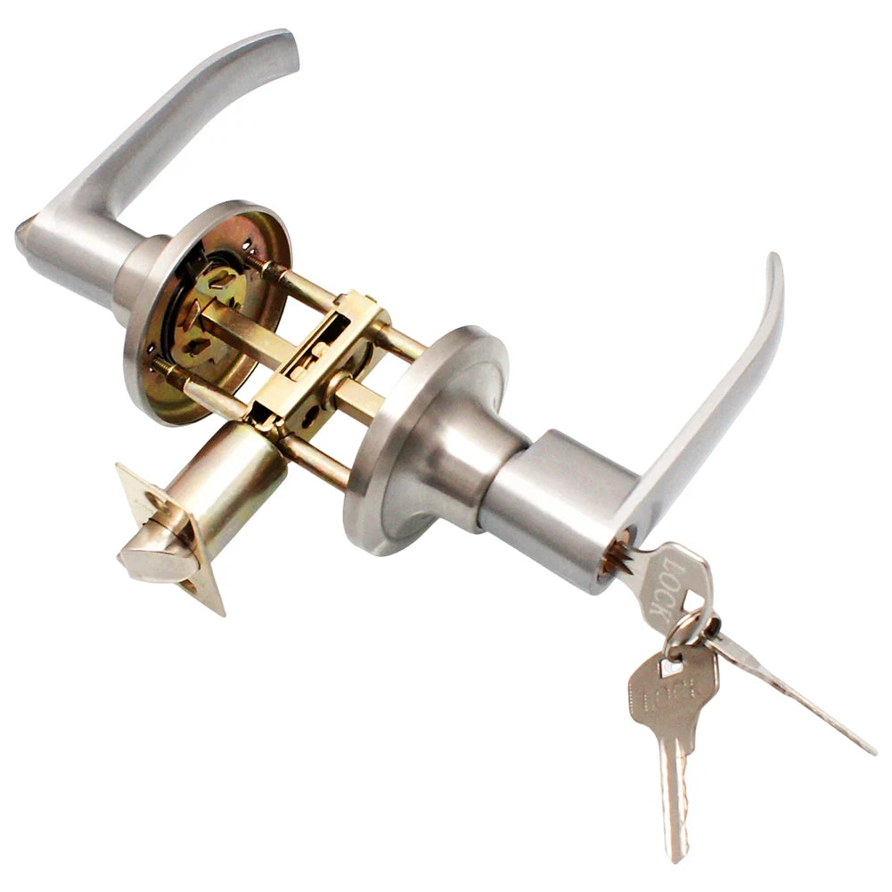 Keyed Door Lever Handle Set with 3 Keys