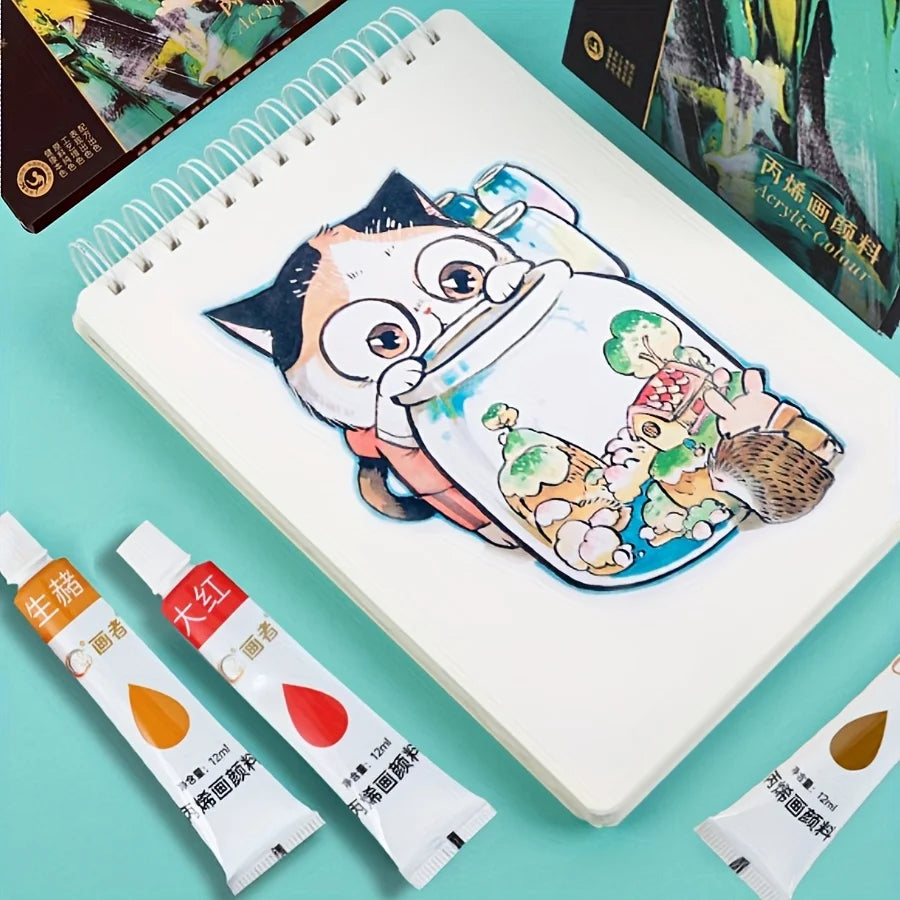 Colorful Acrylic Paint Set – Vibrant 12ml Tubes for Creative Projects