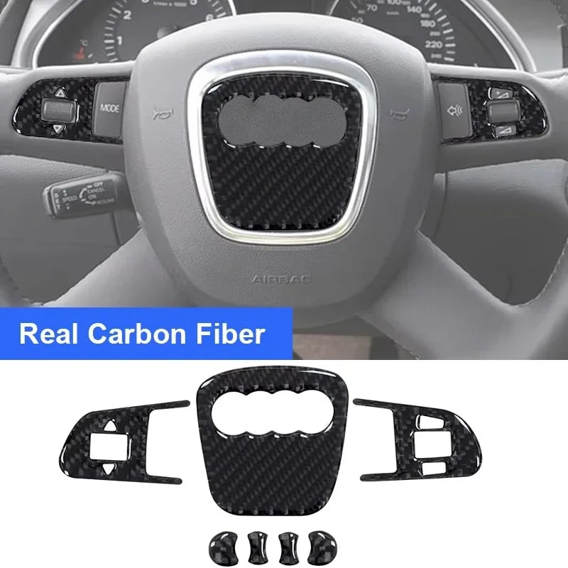 Carbon Fiber Steering Wheel Ring Trim for Audi A4 A6 Q5 Q7 A3