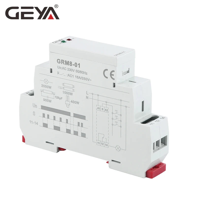 GRM8 DIN-Rail Latching Relay, Contact/Voltage Options