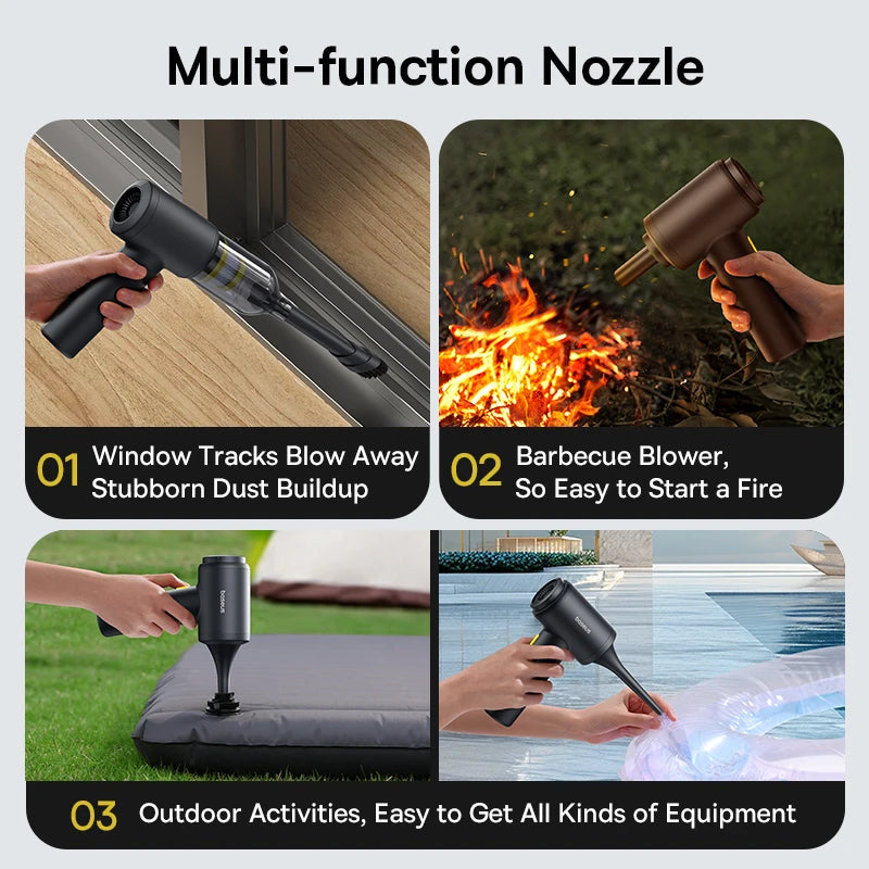 Baseus Car Vacuum Cleaner Wireless Air Dust Blower Gun for Car Powerful Portable Car Cleaning Appliance Cordless Vehicle Cleaner 