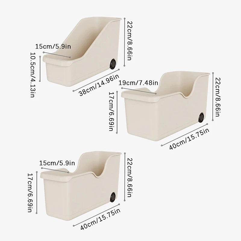 Storage Box with Wheels for Kitchen Seasoning Bottles and Make-Up