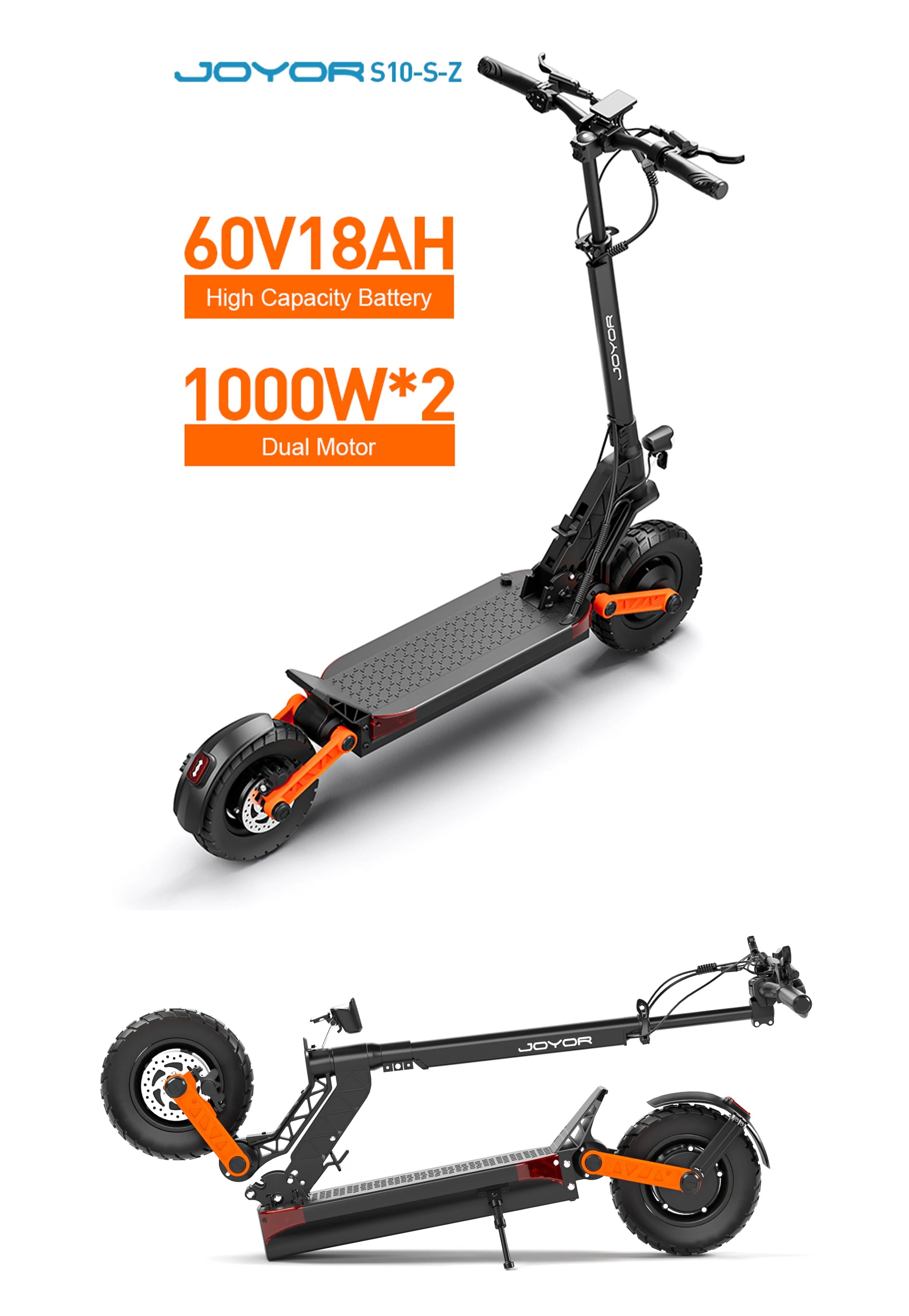 JOYOR S10‑S‑Z Electric Scooter 60V Dual Motor