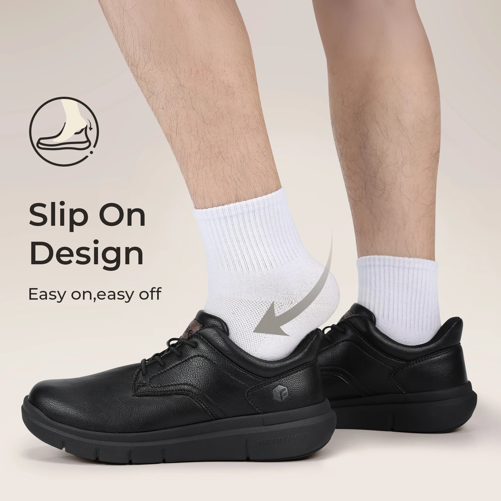 Men's Wide Width Slip-On Casual Shoes with Arch Support