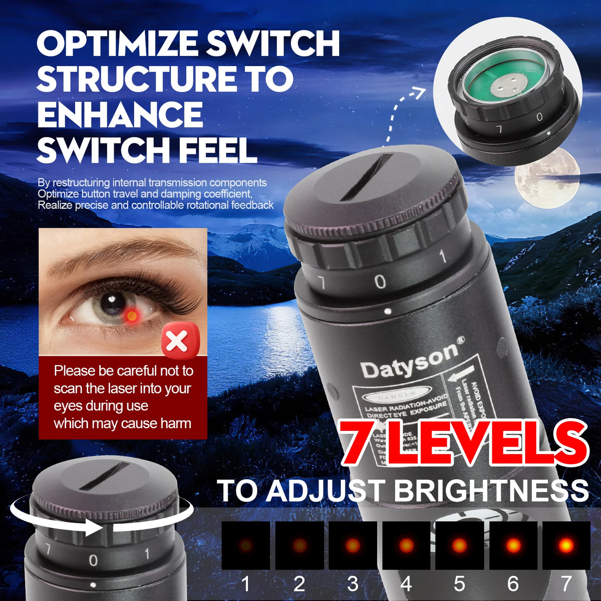 1.25-Inch Red Laser Telescope Collimator with Adapter