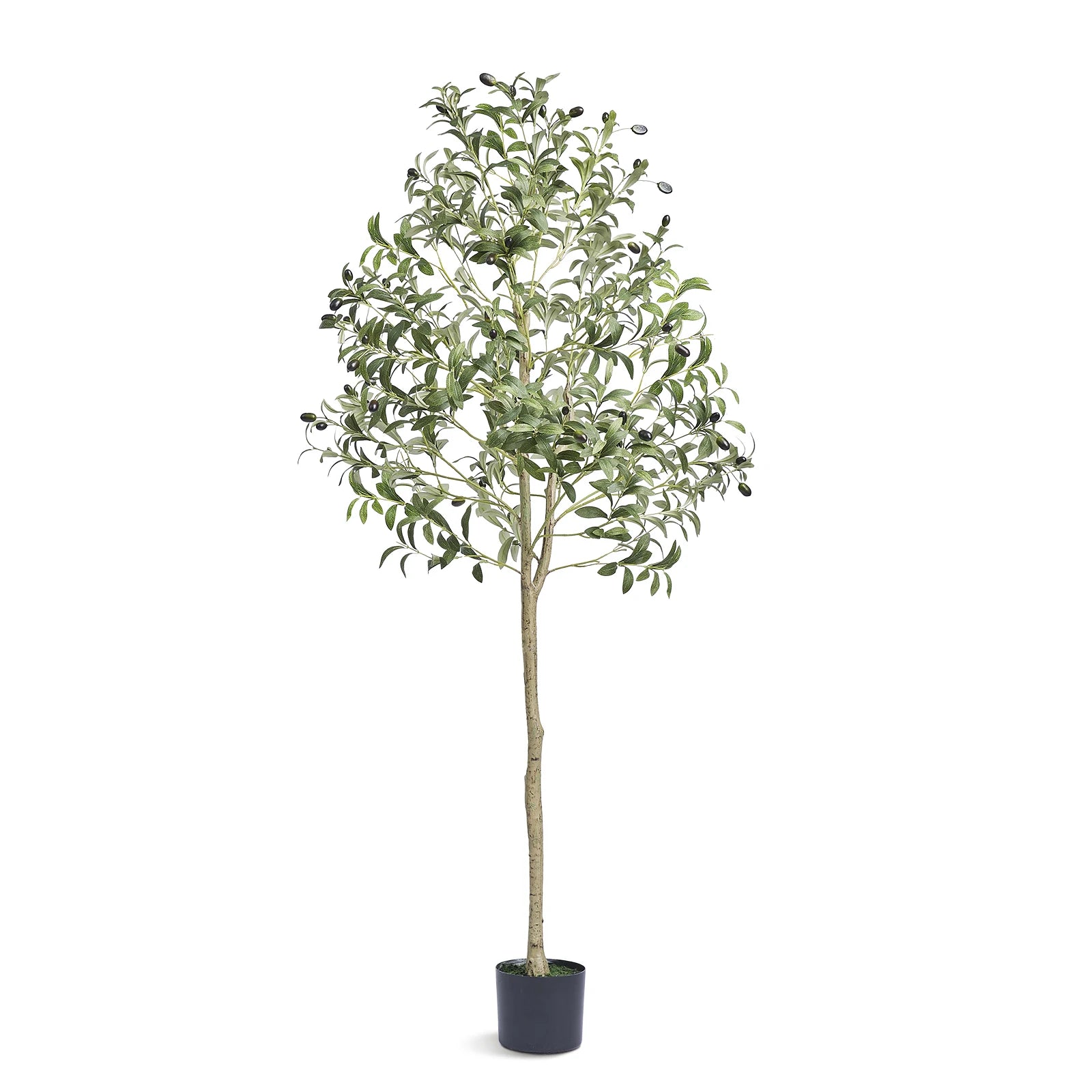 SucceBuy Künstliche Olivenbaum 5/6 ft hoch, künstliche Pflanze, lebensecht, grün, unecht, Topfpflanze für Zuhause, Büro, Lager-Deko, Innenbereich