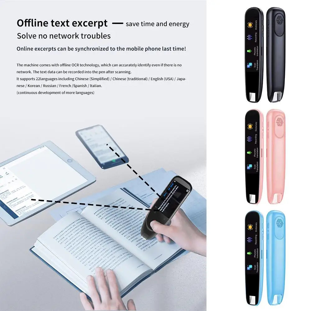Offline Translation Pen For Teacher Student Dictionary English Intelligent Scanning Point Reading 123 Languages Translator Pen 