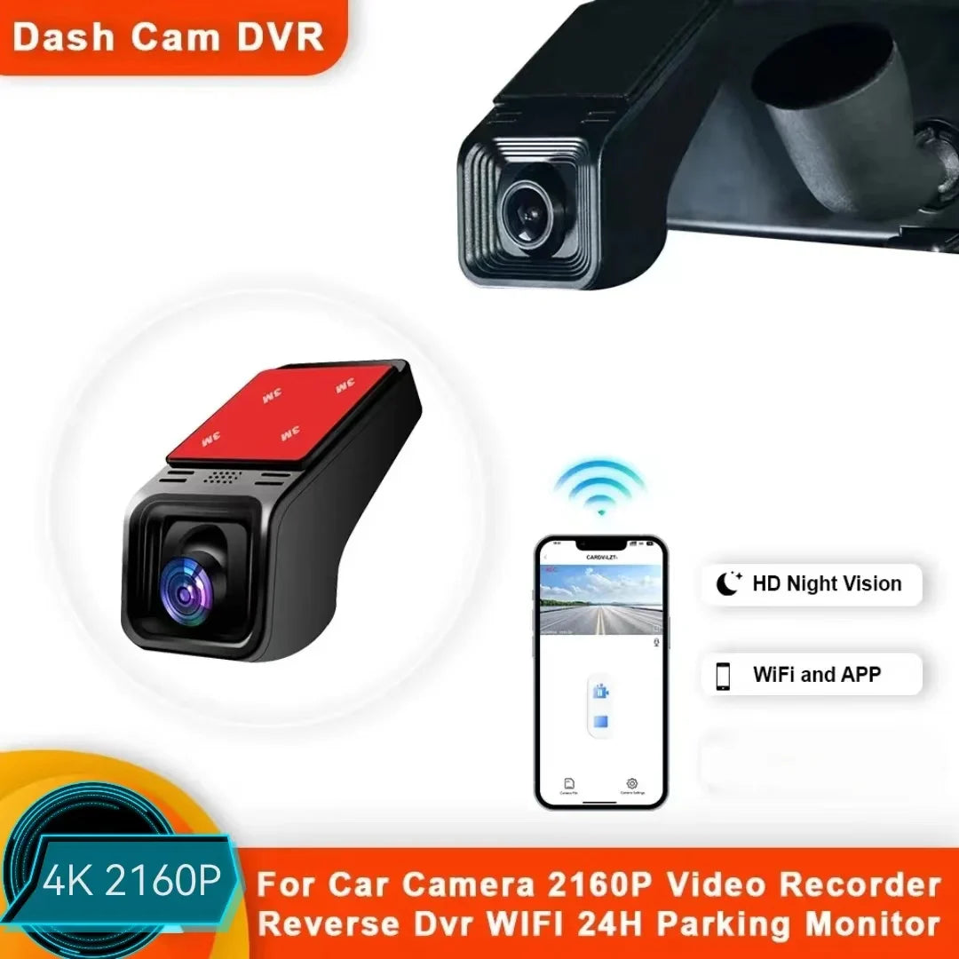 HD 4K 2160P WiFi Car DVR Dash Cam Camera 2K 1600P 1080P 24H Parking Monitor APP Control Car Driving Video Recorder for all cars 