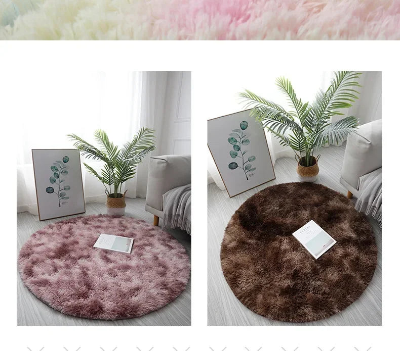 Super Soft Plush Round Rug Mat Fluffy White Carpets For Living Room Home Decor Bedroom Kid Room Decoration Salon Thick Pile Rug 