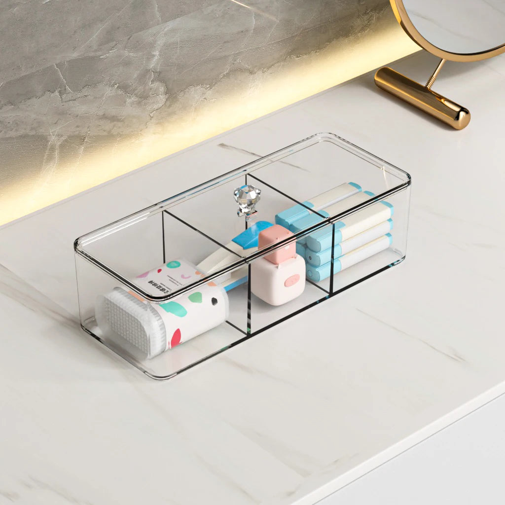 Clear Makeup Organiser, Divided or Open Options