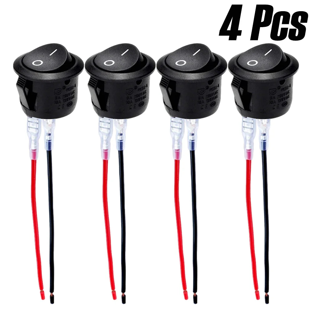 1-10Pcs 20mm Round Practical Joystick Switch SPST 2 Pin Snap-in ON-Off Toggle Switch Universal 12V for Car RV Boat