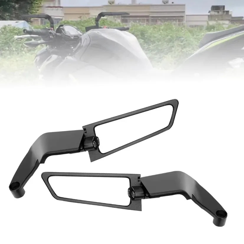 For Kawasaki Z900 Z650 2021 2022 2023 Motorcycle Mirrors Stealth Winglets Mirror Kits Adjustable Mirrors Motorcycle Wing Mirrors 