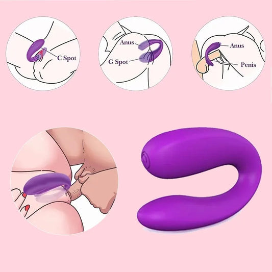 Coppia giocattoli del sesso del vibratore per le donne La vagina clitoride stimola il vibratore di tipo U Massaggio del punto G Masturbatore femminile Prodotti per adulti