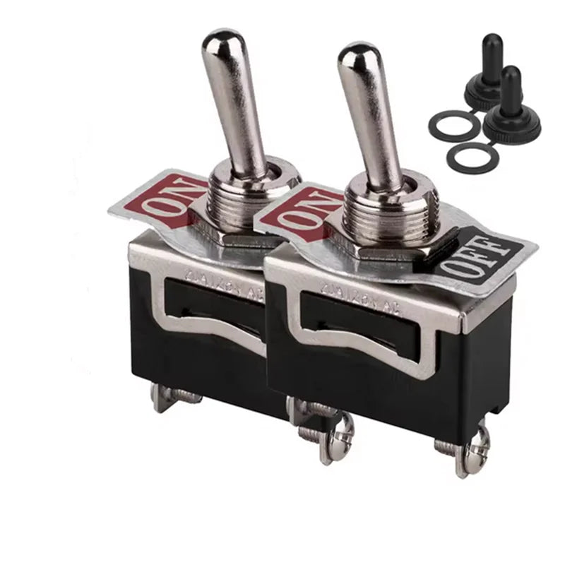 Two SPST On-Off Toggle Switches with Covers