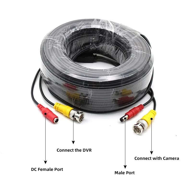 10M/32.8Foot BNC Cable For CVBS CCTV DVR Camera Recorder System Accessories Video Cable DC Power Security Surveillance BNC Cable 