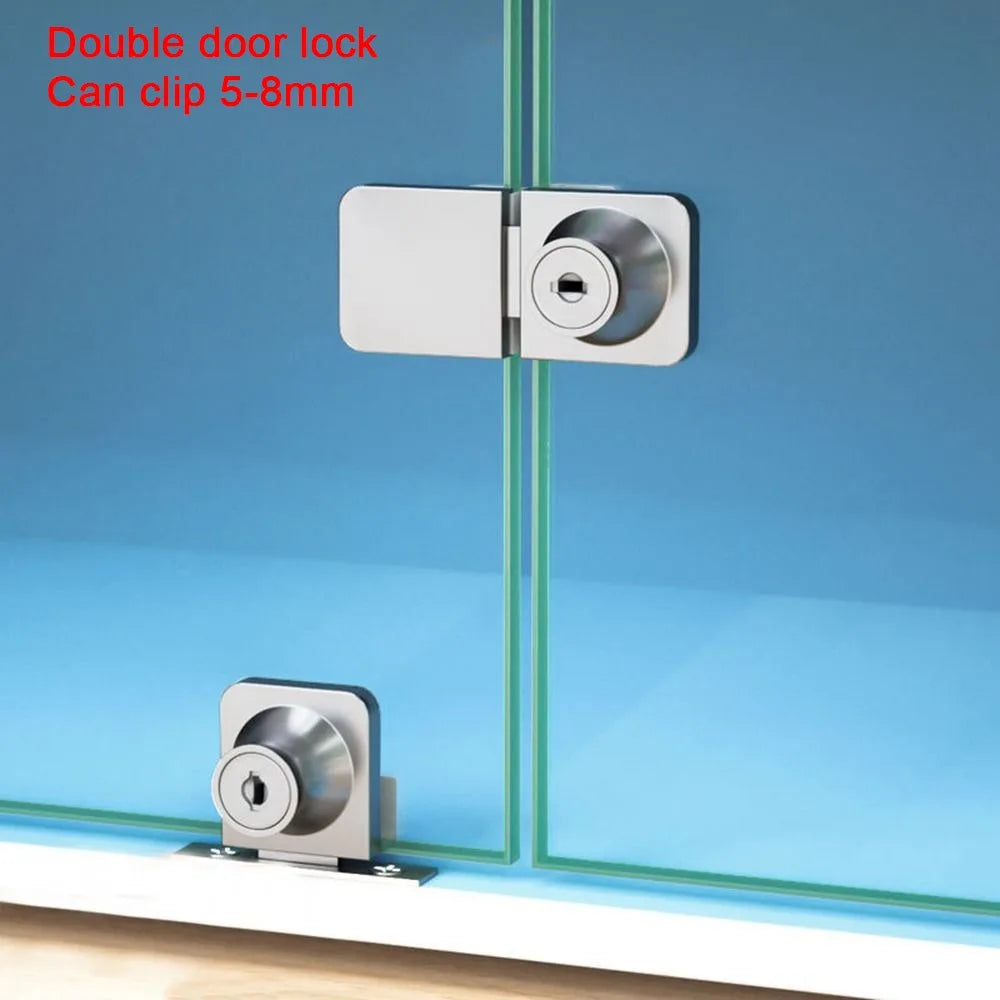 Glass Cabinet Door Lock, Zinc Alloy, No Drilling