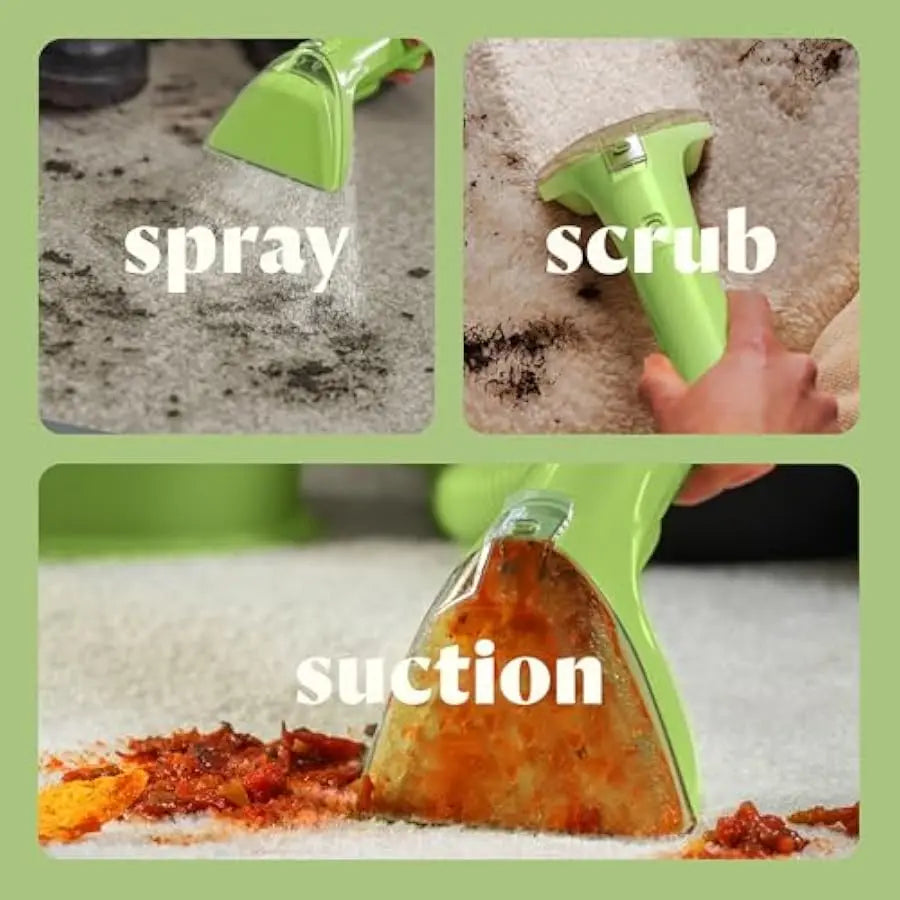 Mini Portable Carpet and Upholstery Deep Cleaner with Self-Cleaning Tool