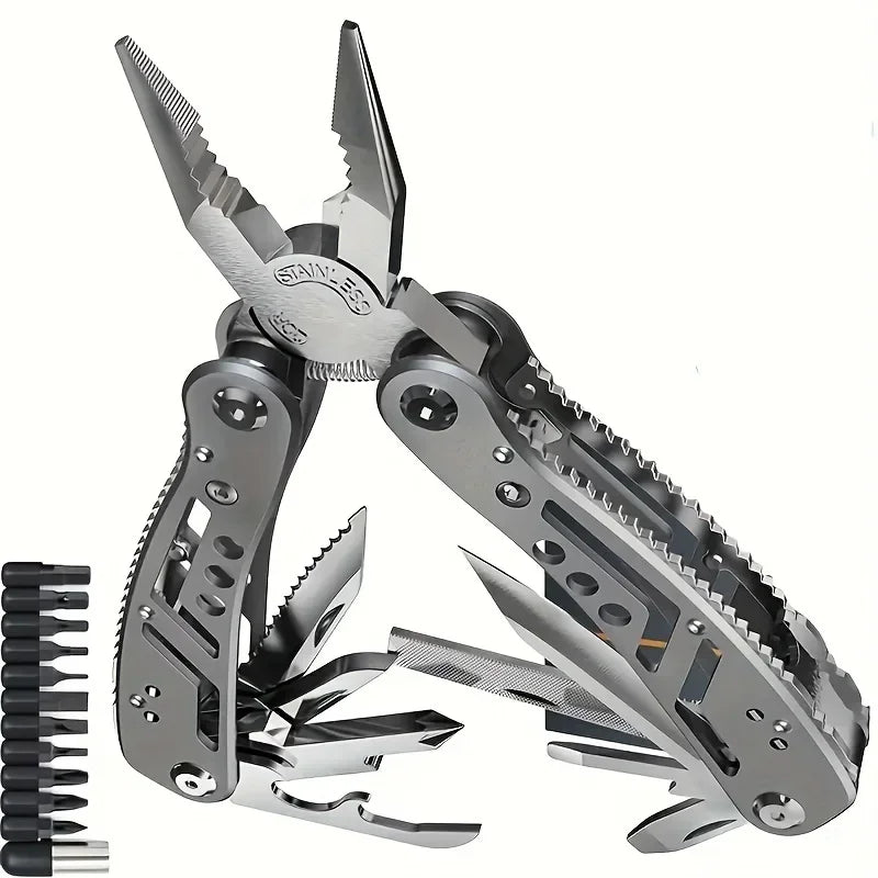 24-in-1 Multitool with Pliers, Knife and 11 Magnetic Bits