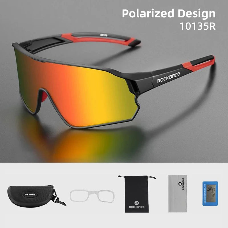 Occhiali da sole da ciclismo polarizzati UV400, montatura grande TR90, occhiali sportivi