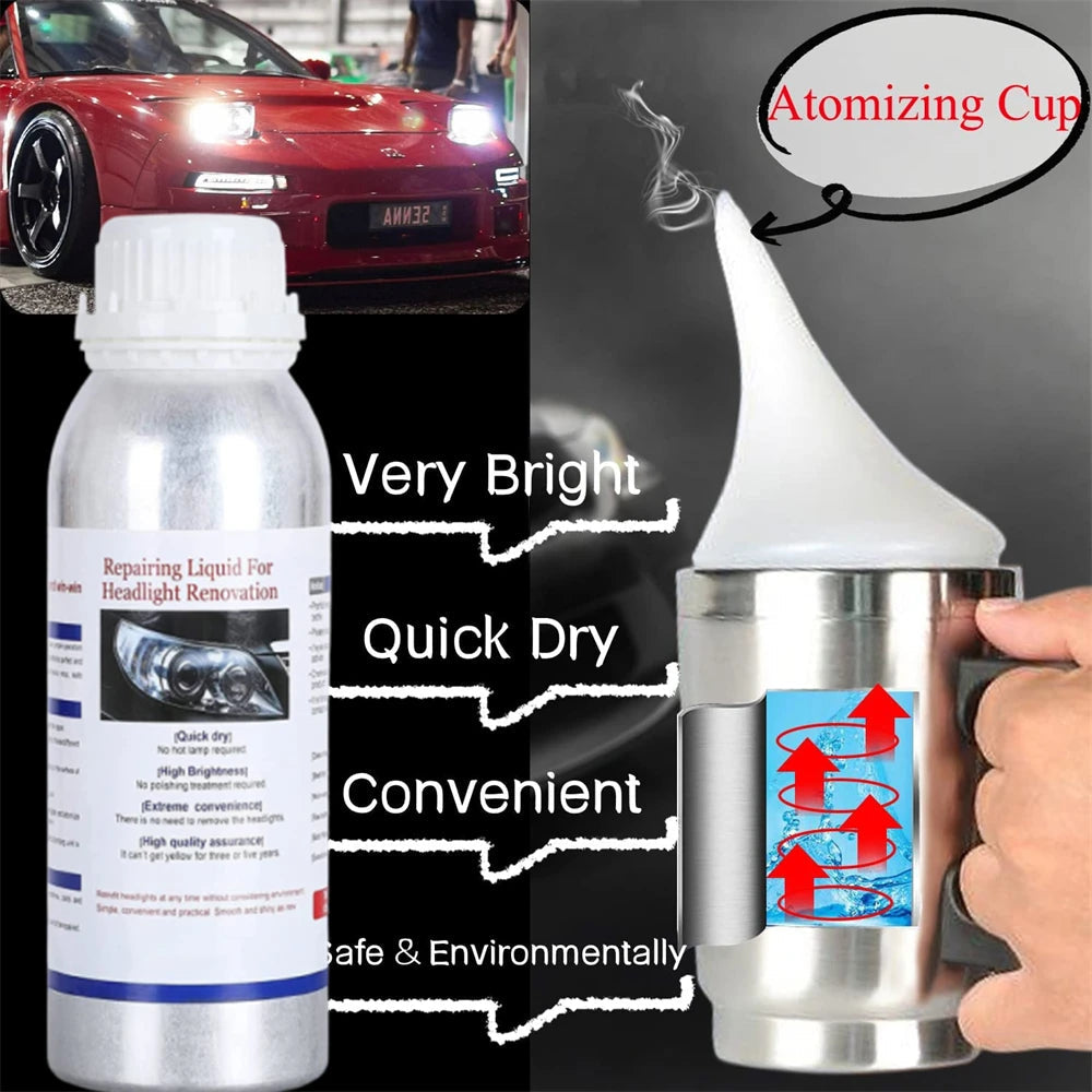 Headlight Polishing Set Auto Headlight Renovator Light Restoration Clean Car 300ml Polish Spotlights Headlights Renovation Kit 