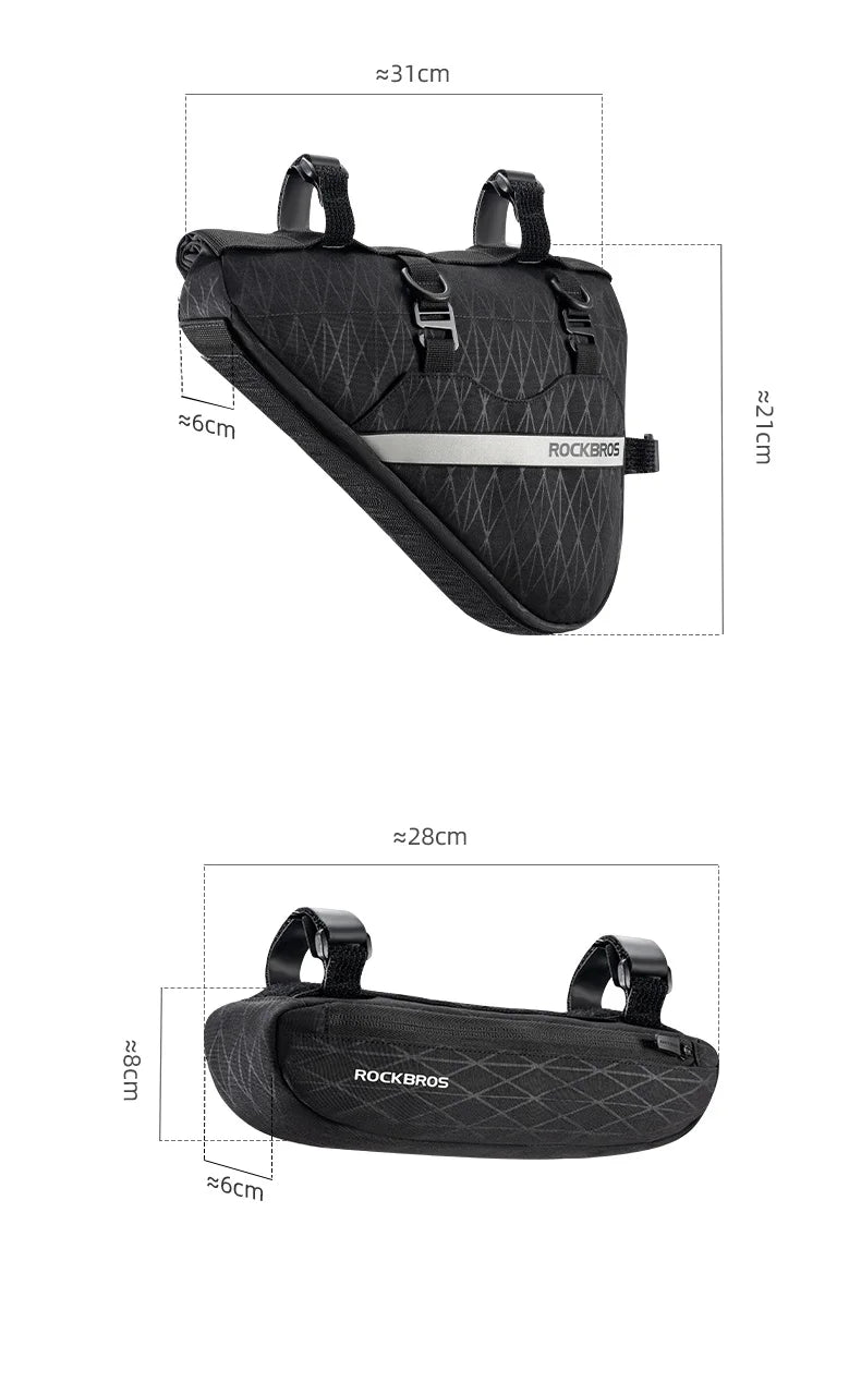 Waterproof Bicycle Triangle Bag 2-in-1 Detachable Bike Storage Pack