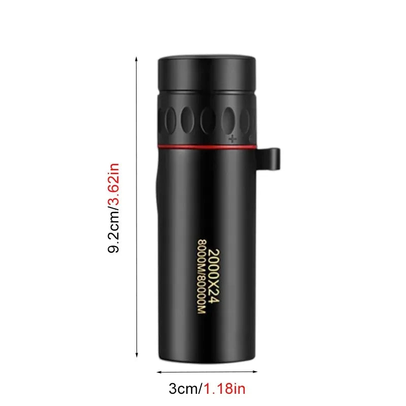 Telescópio monocular 2000x24, portátil, telemóvel com suporte, atividades ao ar livre como acampamento, caça e observação de aves