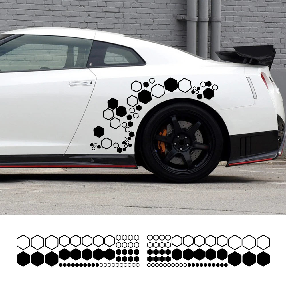 Honeycomb Hexagon Car Vinyl Decals Waterproof Polygon Stickers