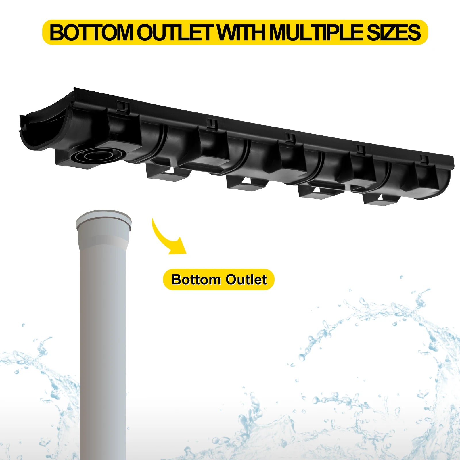 SucceBuy kanal za odvodnju kanalu za odvodnju dvorišta s plastičnom rešetkom 3–5 kom. HDPE talo odvodnik kanal za dvorište rešetka za kanal odvodnje za vrt