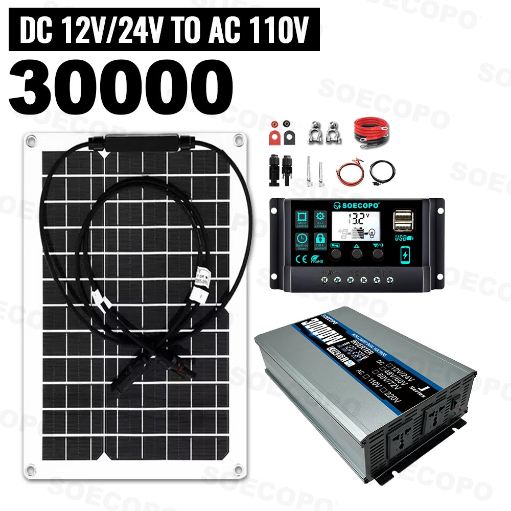Off-Grid Solar Power Kit 2200W Inverter with 20W Panel