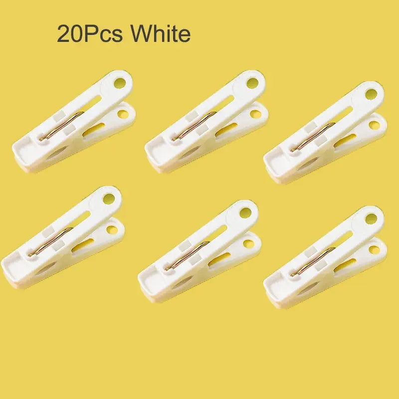 Kleurrijke plastic wasknijpers en knutselklemmen, 20 stuks