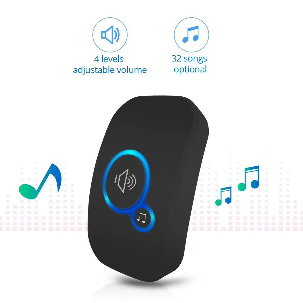 Wireless Doorbell with 32 Ringtones and 4 Volume Levels