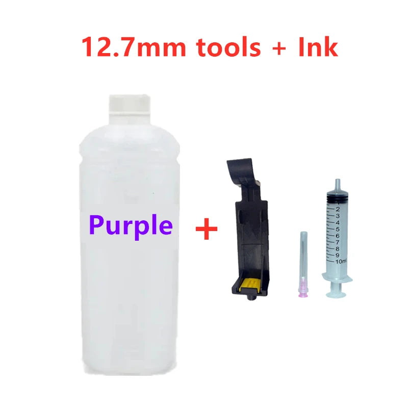 Eco 100ml Refillable Ink Compatible Quick-drying Solvent Ink Refill Ink Tool Snap Fill for 12.7mm Handheld Inkjet Printer