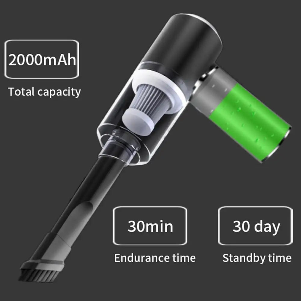 Aspirapolvere portatile senza fili per auto con luce LED