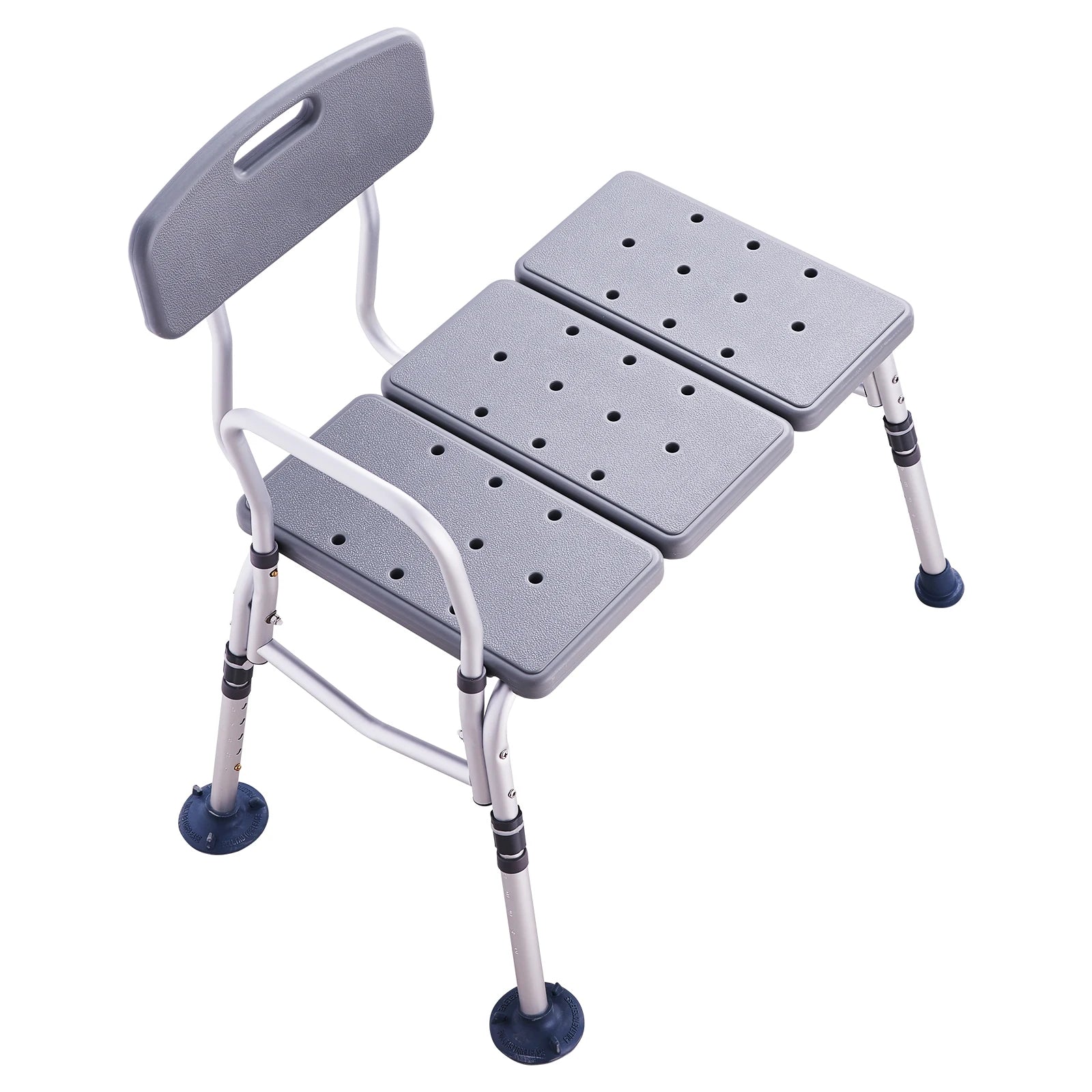 Tub Transfer Bench with Backrest & Armrest, Adjustable Non-Slip Shower Seat