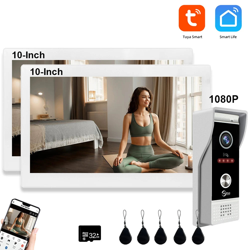 1080P Video Intercom Wifi 7/10 Inch Monitor Kit for Apartment System Home Security Wired Doorbell Card Swipe Private House Tuya Spy-shop.com