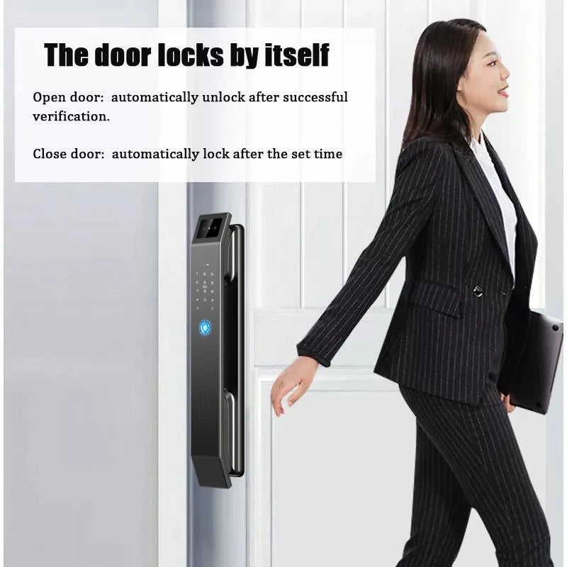 Face Recognition Digital Door Lock with Camera, Fingerprint & Keyless Entry