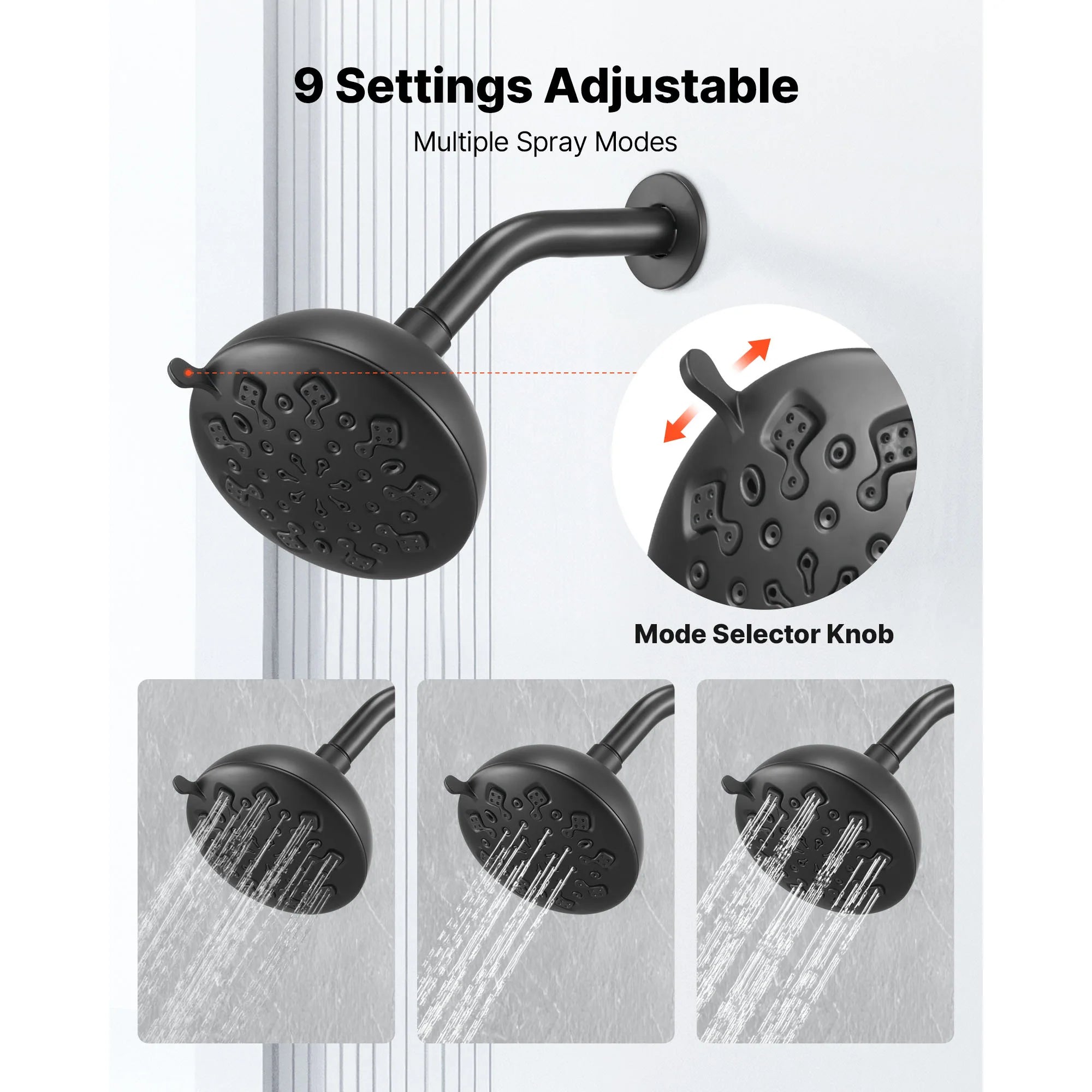 Tub & Shower Faucet Set with Rainfall Head and Pressure Balance Valve