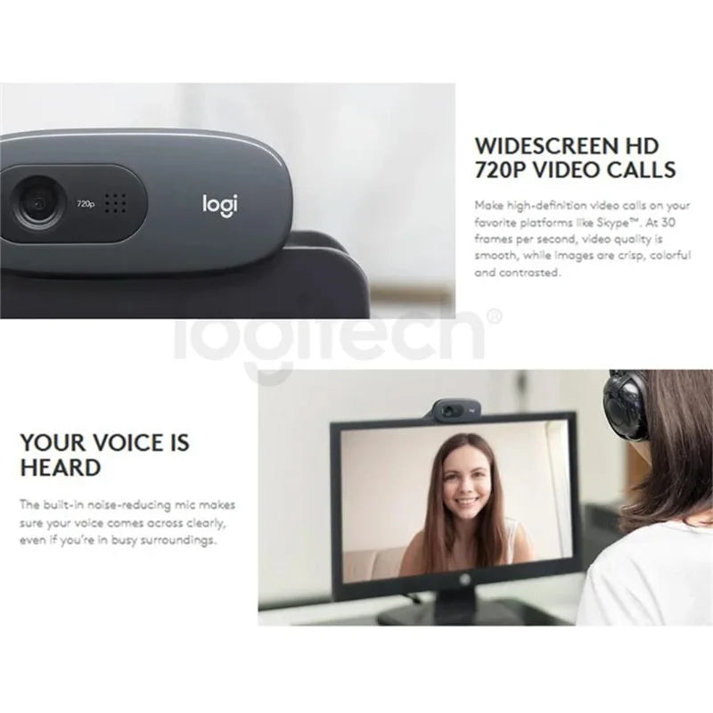 Logitech C270i HD Webcam with Built‑In Microphone