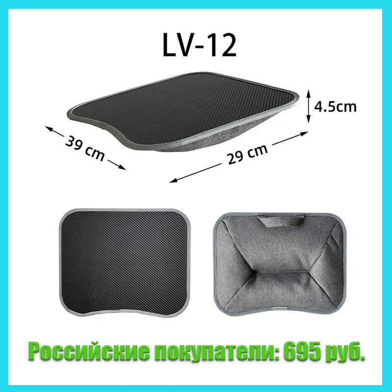 Cushioned Laptop Lap Desk with Wood Surface & Built-In Mouse Pad
