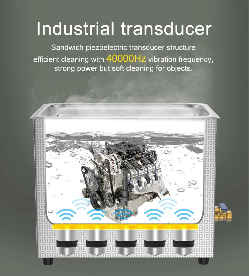 Υπερηχητική Συσκευή Καθαρισμού 1,3L–30L 40kHz Βαθιάς Καθαρισμού