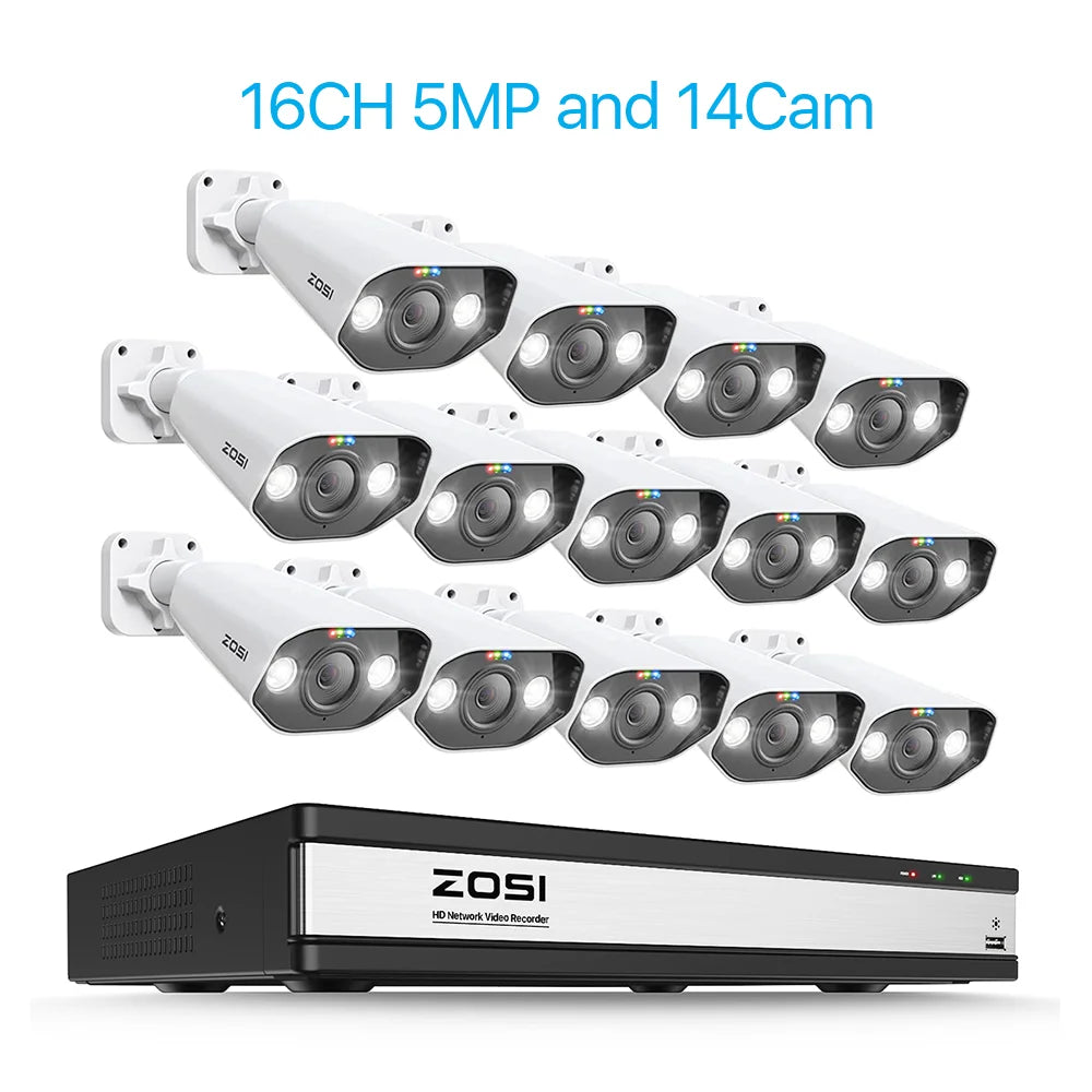 ZOSI 16-Channel 8MP PoE Security Camera System with 4TB HDD