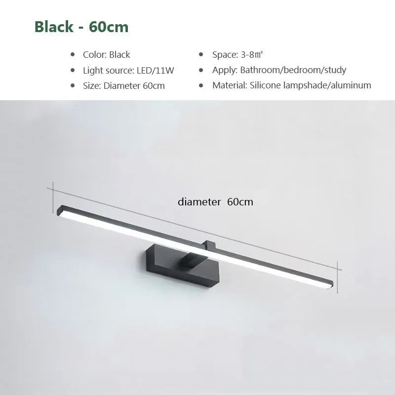 LED Mirror Wall Light in Black or White