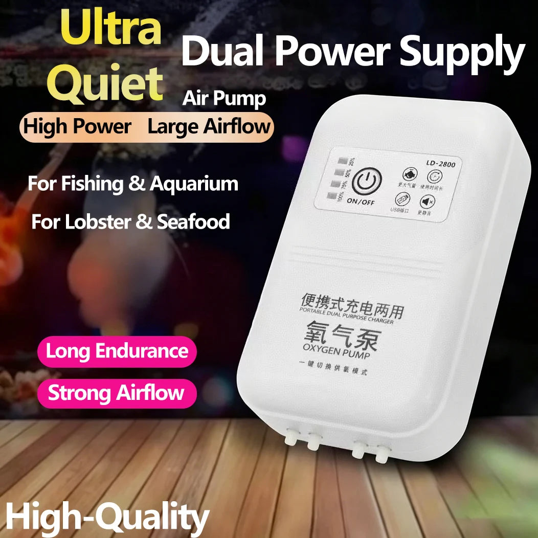 Rechargeable Aquarium Air Pump for Fish Tanks