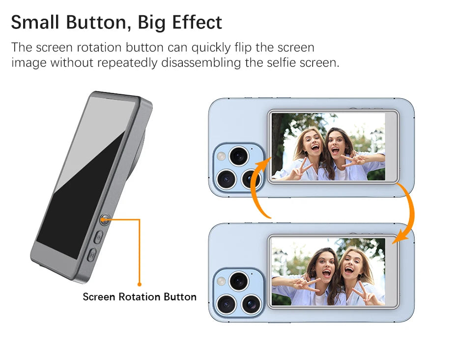 Magnetic Vlog Selfie Monitor for Phone with 4" Wireless Screen
